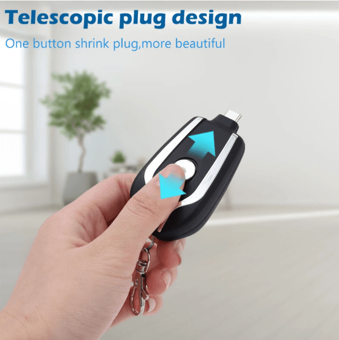 Portable Mini Keychain Power Bank (1500MAh)