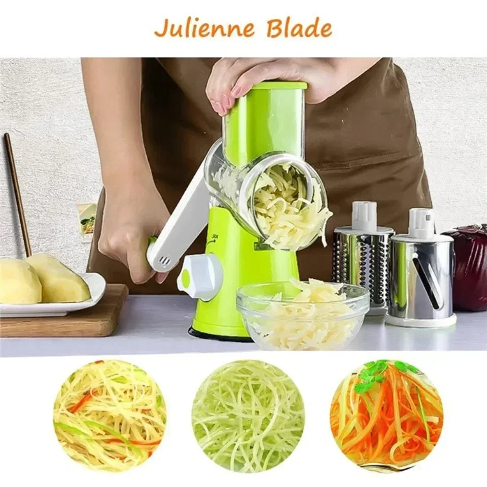 Table top drum Vegetable Cutter Slicer 3 in 1