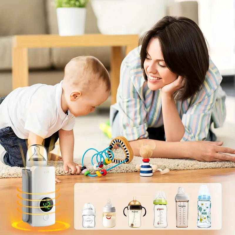Portable Baby Bottle Warmer  USB Rechargeable  6 Temperature Levels & Display