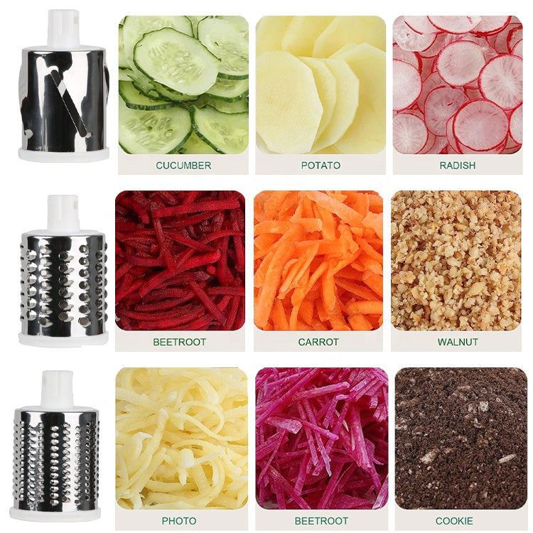 🧑‍🍳kitchen muse 🥳 3 in 1 Rotary Cheese Grater Vegetable Slicer